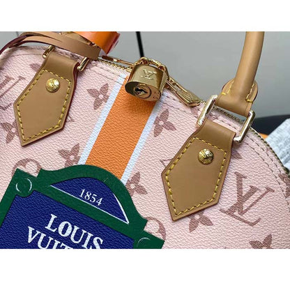 Louis Vuitton LV Women Alma BB Handbag Beige Ocher Monopaname Coated Canvas Cowhide Leather