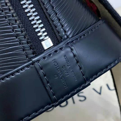 Louis Vuitton LV Women Alma BB Handbag Black Epi Grained Cowhide Leather