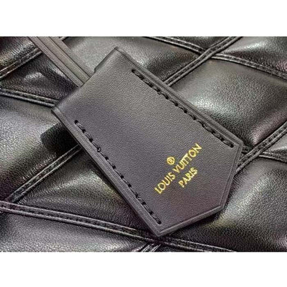 Louis Vuitton LV Women Alma BB Handbag Black Lamb Cowhide Leather