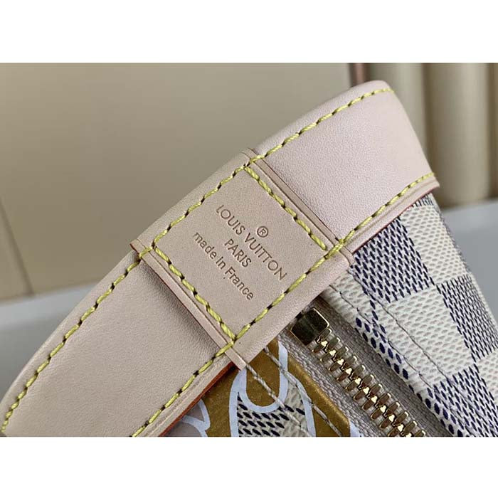 Louis Vuitton LV Women Alma BB Handbag Damier Azur Coated Canvas Cowhide Leather