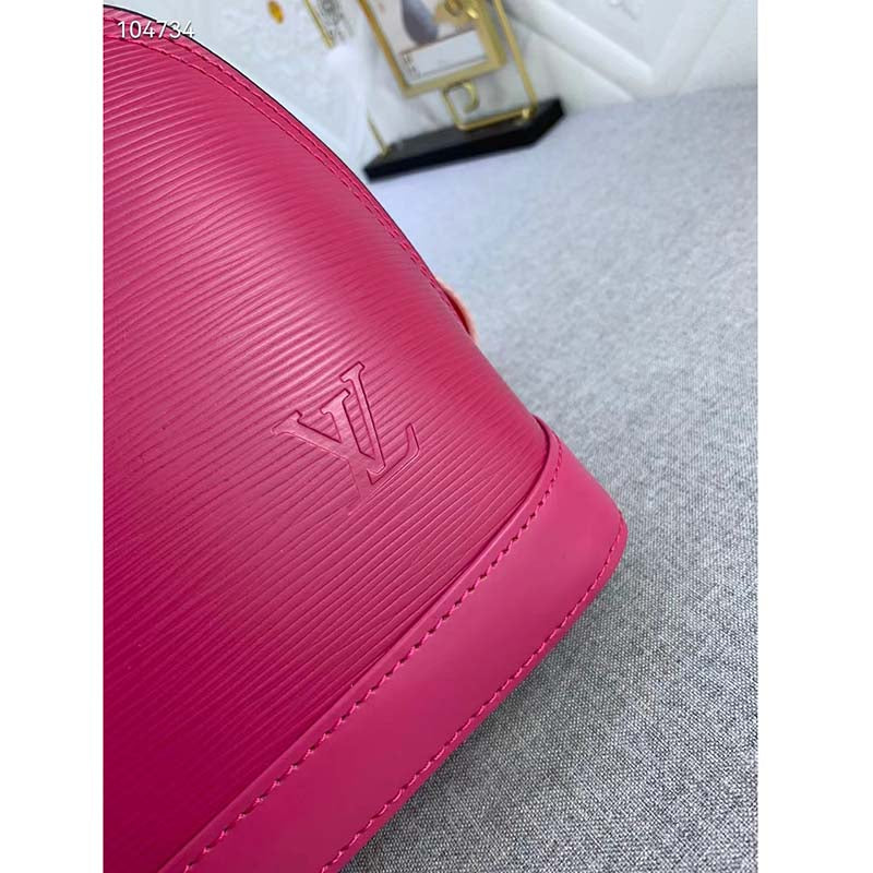 Louis Vuitton LV Women Alma BB Handbag Guimauve Purple Epi Grained Cowhide Leather