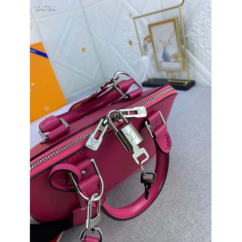 Louis Vuitton LV Women Alma BB Handbag Guimauve Purple Epi Grained Cowhide Leather