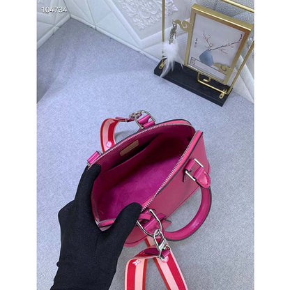 Louis Vuitton LV Women Alma BB Handbag Guimauve Purple Epi Grained Cowhide Leather
