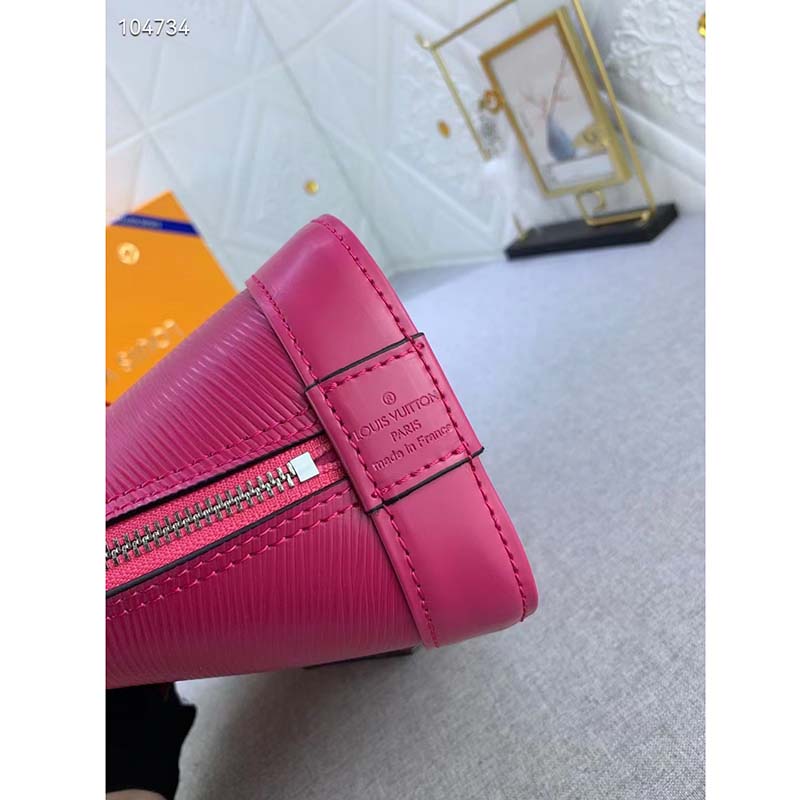 Louis Vuitton LV Women Alma BB Handbag Guimauve Purple Epi Grained Cowhide Leather
