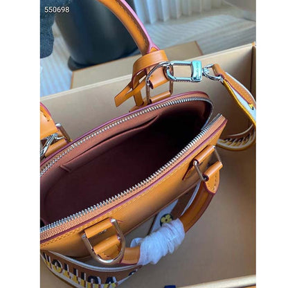 Louis Vuitton LV Women Alma BB Handbag Honey Gold Epi Grained Cowhide Leather