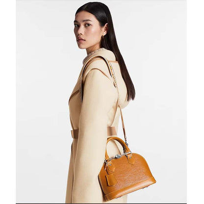 Louis Vuitton LV Women Alma BB Handbag Honey Gold Epi Grained Cowhide Leather