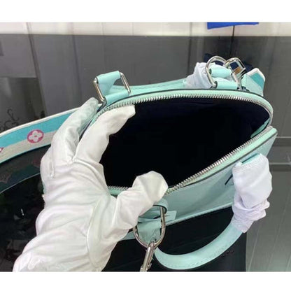 Louis Vuitton LV Women Alma BB Handbag Lagoon Turquoise Epi Grained Cowhide Leather