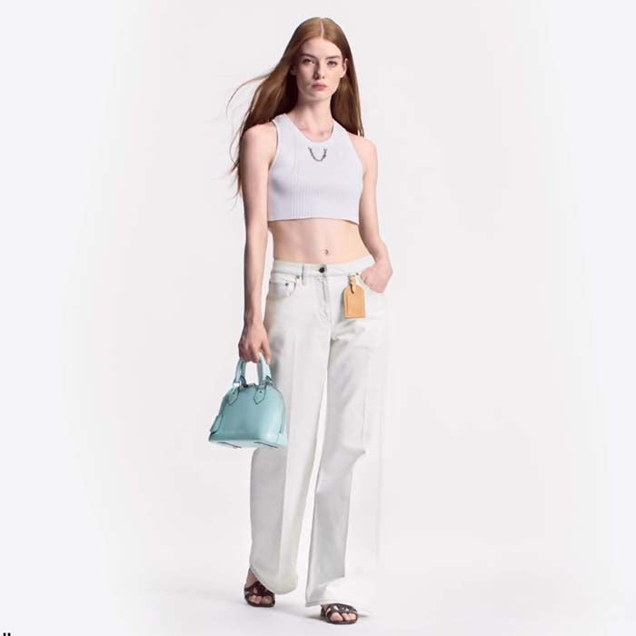 Louis Vuitton LV Women Alma BB Handbag Lagoon Turquoise Epi Grained Cowhide Leather