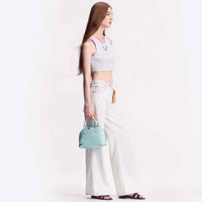 Louis Vuitton LV Women Alma BB Handbag Lagoon Turquoise Epi Grained Cowhide Leather