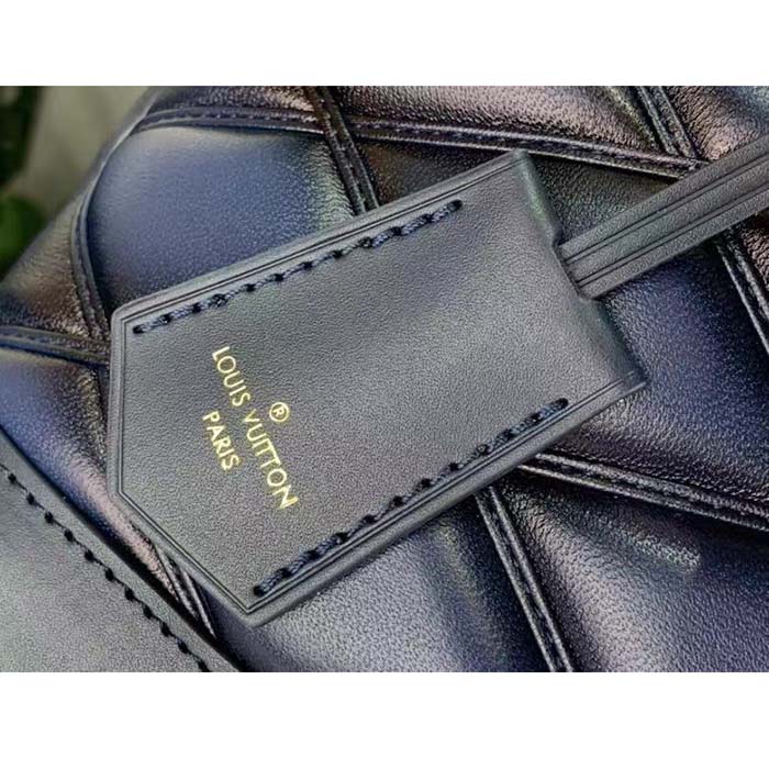 Louis Vuitton LV Women Alma BB Handbag Navy Blue Lamb Leather Cowhide