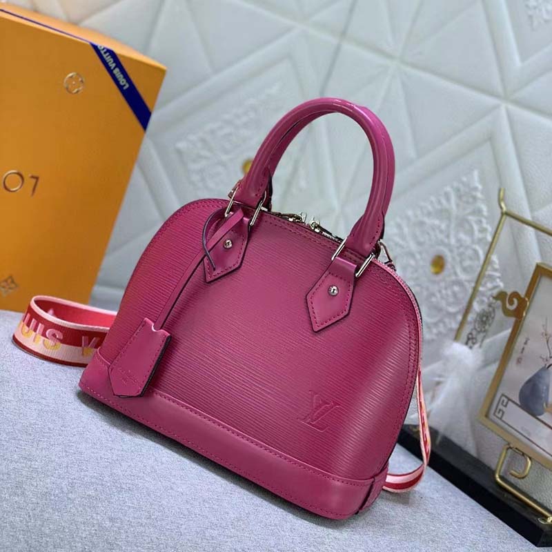 Louis Vuitton LV Women Alma BB Handbag Pink Epi Grained Cowhide Leather