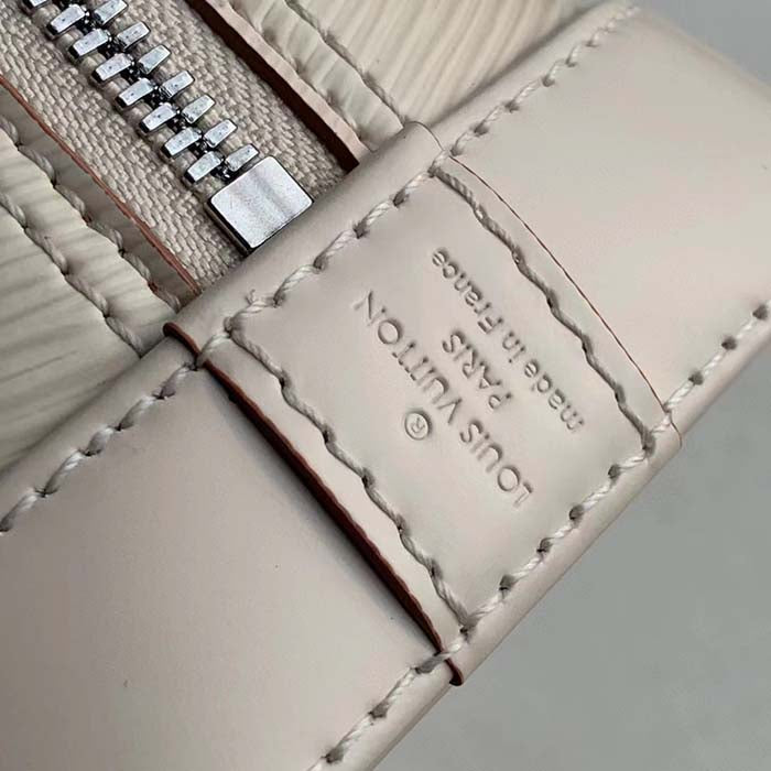 Louis Vuitton LV Women Alma BB Handbag Quartz White Epi Grained Cowhide Leather