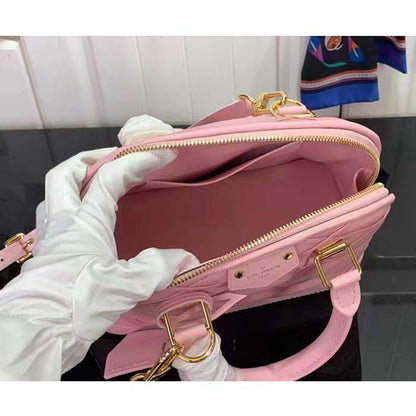 Louis Vuitton LV Women Alma BB Handbag Rosabella Pink Lamb Cowhide Leather