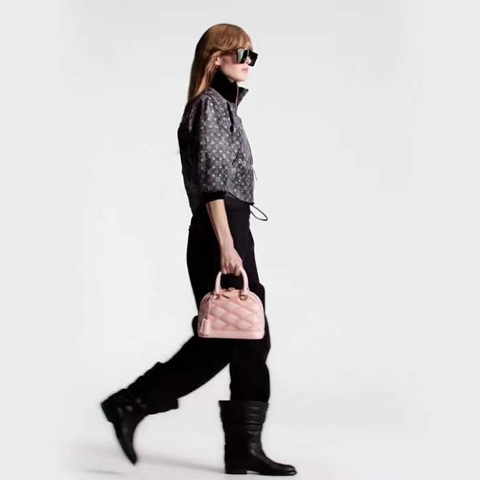 Louis Vuitton LV Women Alma BB Handbag Rosabella Pink Lamb Cowhide Leather