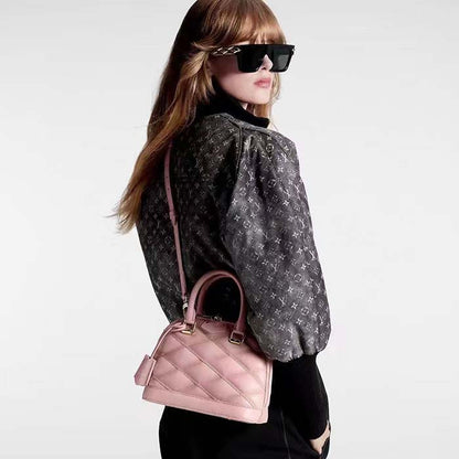 Louis Vuitton LV Women Alma BB Handbag Rosabella Pink Lamb Cowhide Leather