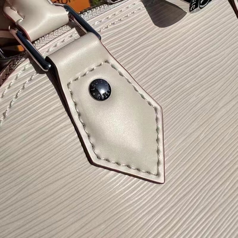 Louis Vuitton LV Women Alma BB Handbag White Epi Grained Cowhide Leather