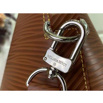 Louis Vuitton LV Unisex Alma Travel GM Cognac Calf Leather Double Zip Closure