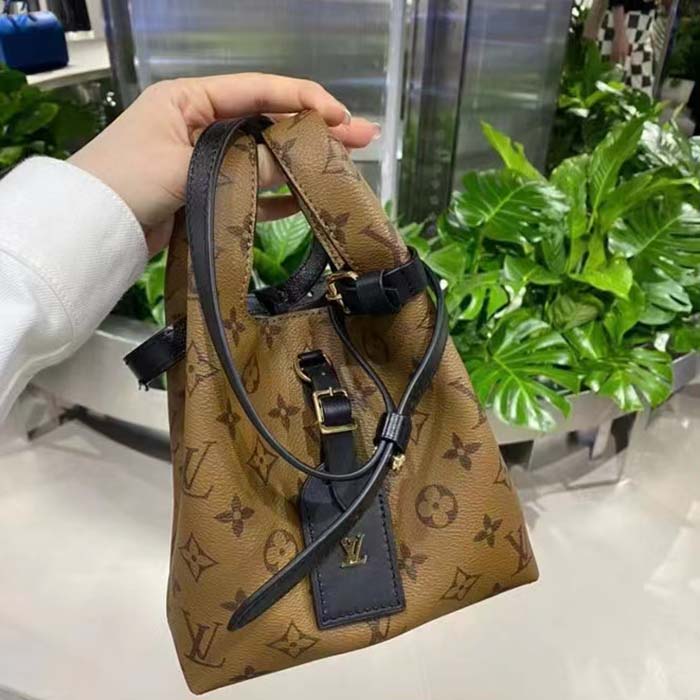 Louis Vuitton LV Women Atlantis BB Monogram Reverse Coated Canvas Cowhide Leather
