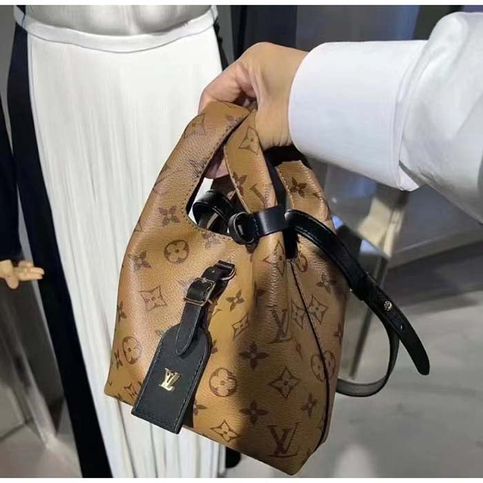 Louis Vuitton LV Women Atlantis BB Monogram Reverse Coated Canvas Cowhide Leather