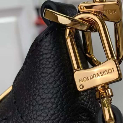 Louis Vuitton LV Women Bagatelle Black Handbag Black Monogram Empreinte Grained Cowhide Leather Studs