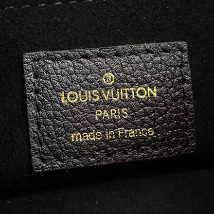 Louis Vuitton LV Women Bagatelle Black Handbag Monogram Empreinte Embossed Grained Cowhide