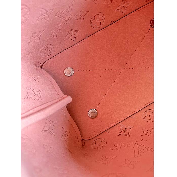 Louis Vuitton LV Women Bella Bucket Bag Black Perforated Mahina Calf Leather