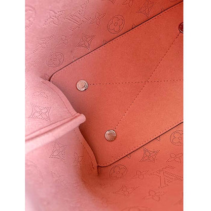 Louis Vuitton LV Women Bella Bucket Bag Black Perforated Mahina Calf Leather