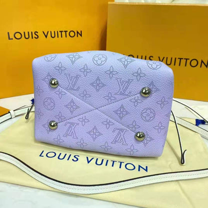 Louis Vuitton LV Women Bella Bucket Bag Gradient Blue Mahina Perforated Calf Leather