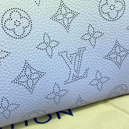 Louis Vuitton LV Women Bella Bucket Bag Gradient Blue Mahina Perforated Calf Leather
