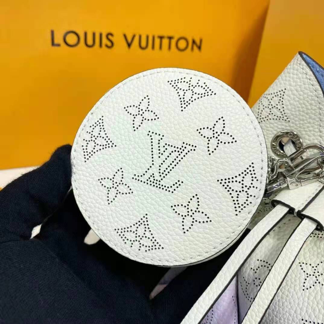 Louis Vuitton LV Women Bella Bucket Bag Gradient Blue Mahina Perforated Calf Leather
