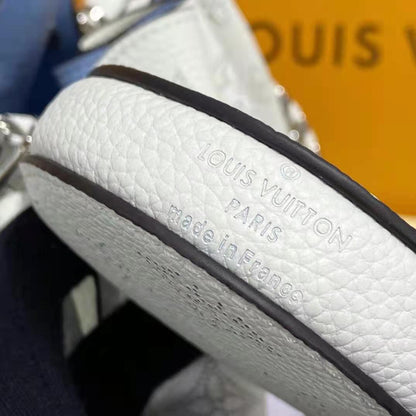 Louis Vuitton LV Women Bella Bucket Bag Gradient Blue Mahina Perforated Calf Leather