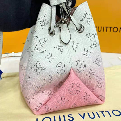 Louis Vuitton LV Women Bella Bucket Bag Gradient Pink Mahina Perforated Calf Leather