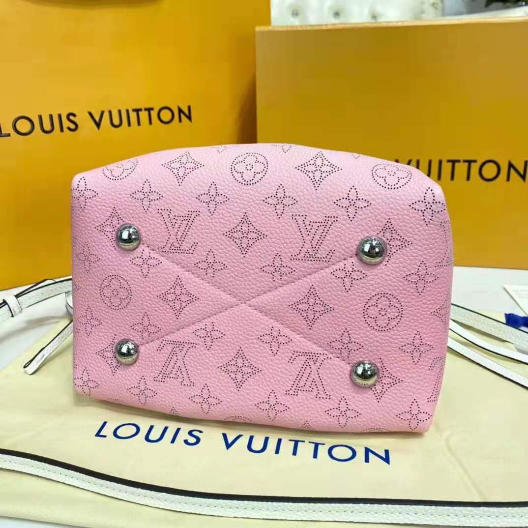 Louis Vuitton LV Women Bella Bucket Bag Gradient Pink Mahina Perforated Calf Leather