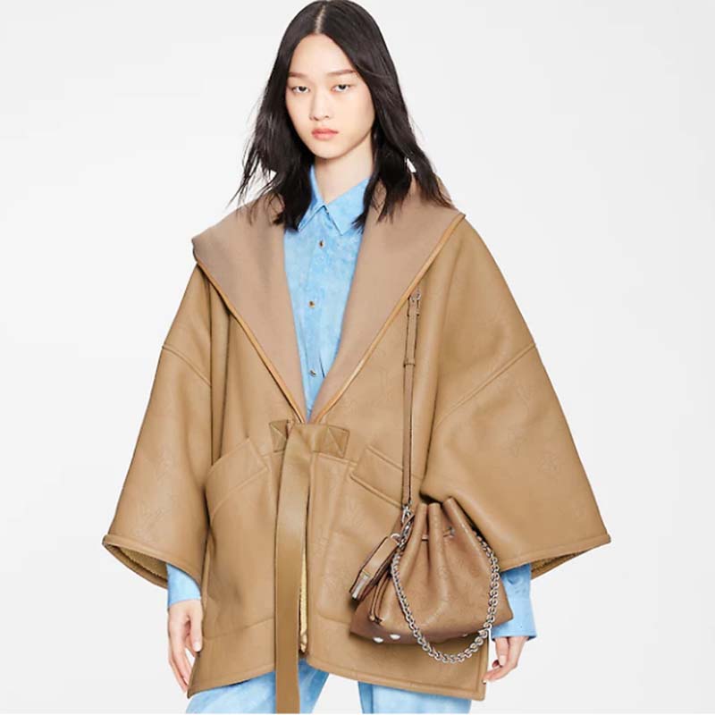 Louis Vuitton LV Women Bella Bucket Bag Mahina Arizona Brown Calfskin Calf Monogram