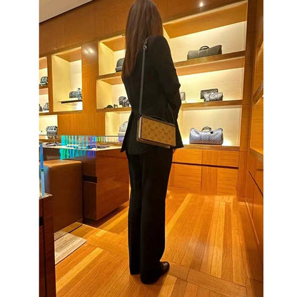 Louis Vuitton LV Women Book Chain Wallet Brown Monogram Reverse Coated Canvas Cowhide
