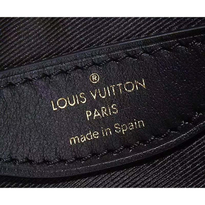 Louis Vuitton LV Women Boulogne Handbag Black Brown Monogram Coated Canvas