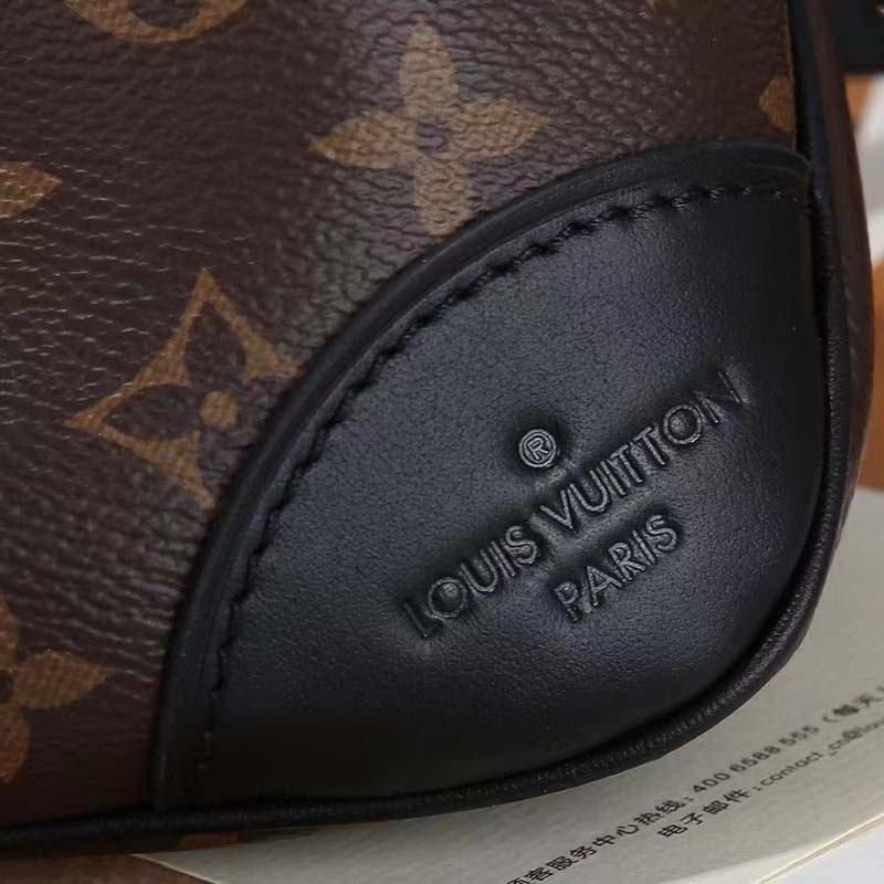 Louis Vuitton LV Women Boulogne Handbag Black Brown Monogram Coated Canvas