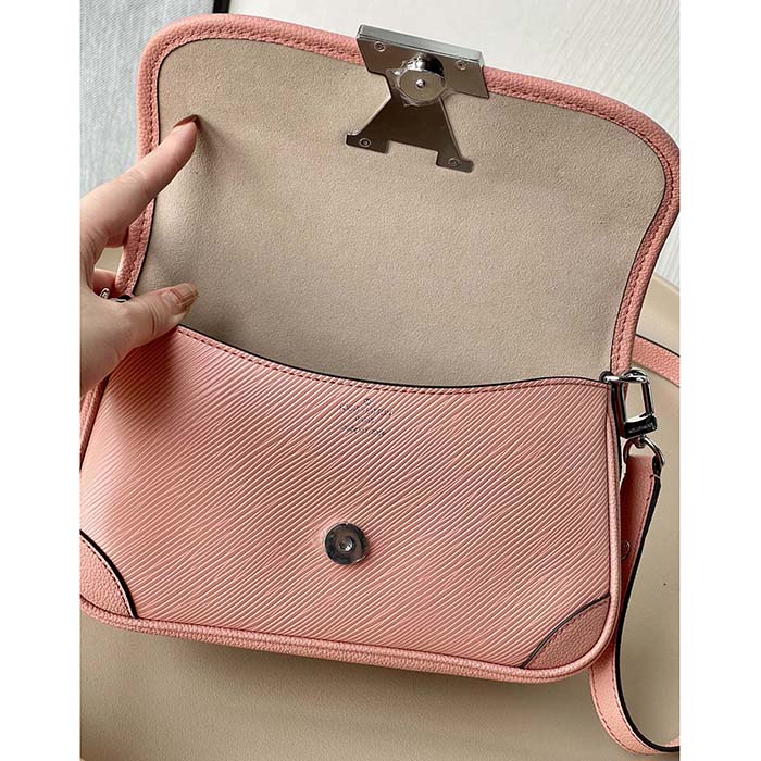 Louis Vuitton LV Women Buci Crossbody Light Pink Epi Grained Smooth Cowhide Leather