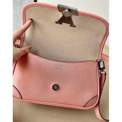 Louis Vuitton LV Women Buci Crossbody Light Pink Epi Grained Smooth Cowhide Leather