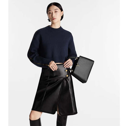 Louis Vuitton LV Women Capucines BB Handbag Black Taurillon Cowhide Leather Gold-Color Hardware