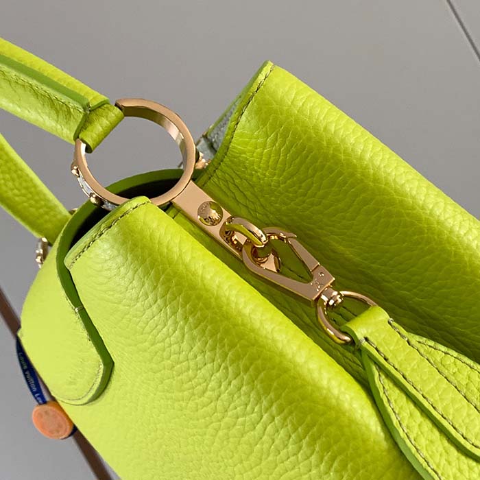 Louis Vuitton LV Women Capucines BB Handbag Cedrat Yellow Crème Nacré Taurillon Leather