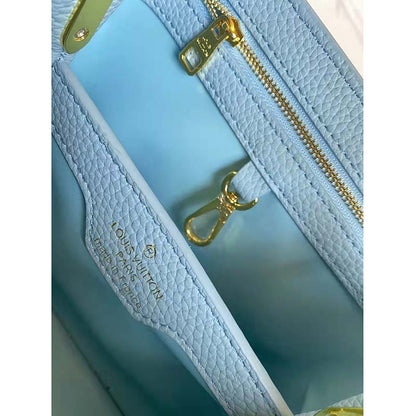 Louis Vuitton LV Women Capucines BB Handbag Dusk Blue Taurillon Calfskin
