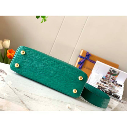 Louis Vuitton LV Women Capucines BB Handbag Emeraude Green Taurillon Leather