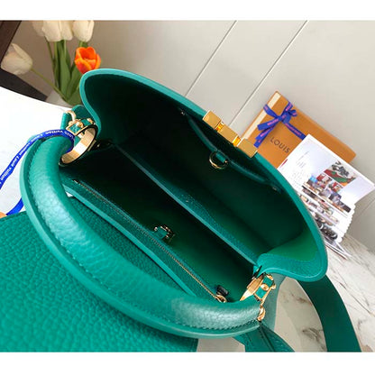 Louis Vuitton LV Women Capucines BB Handbag Emeraude Green Taurillon Leather