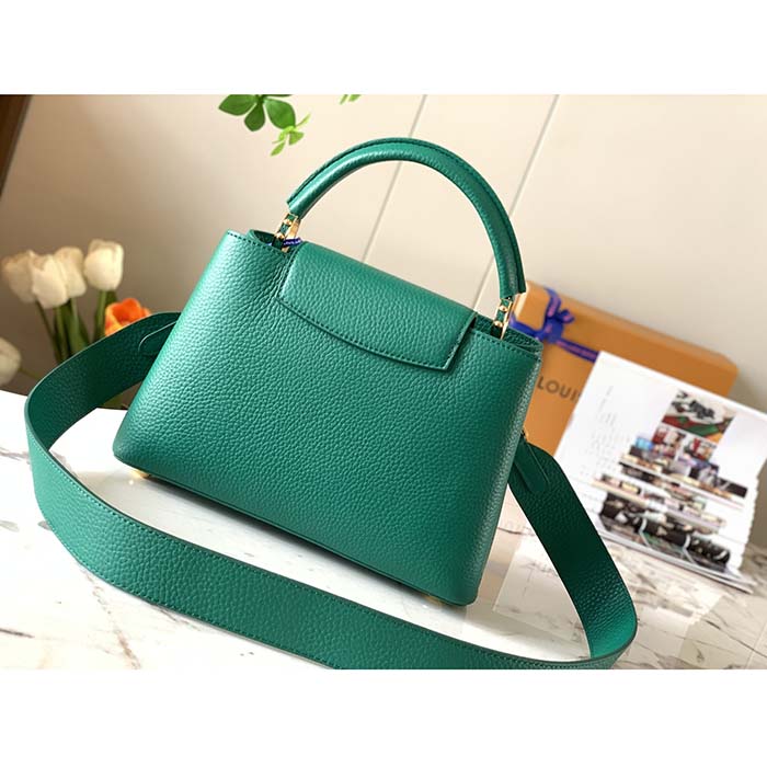 Louis Vuitton LV Women Capucines BB Handbag Emeraude Green Taurillon Leather