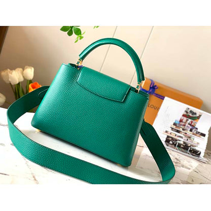 Louis Vuitton LV Women Capucines BB Handbag Emeraude Green Taurillon Leather