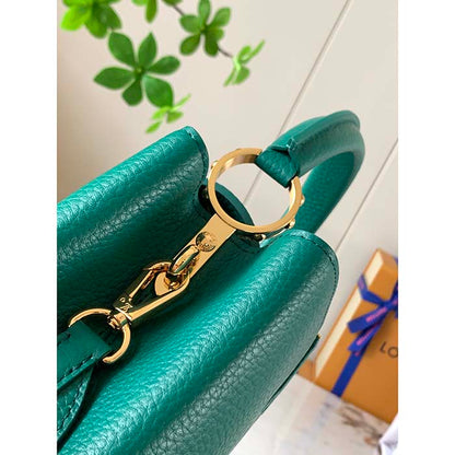 Louis Vuitton LV Women Capucines BB Handbag Emeraude Green Taurillon Leather