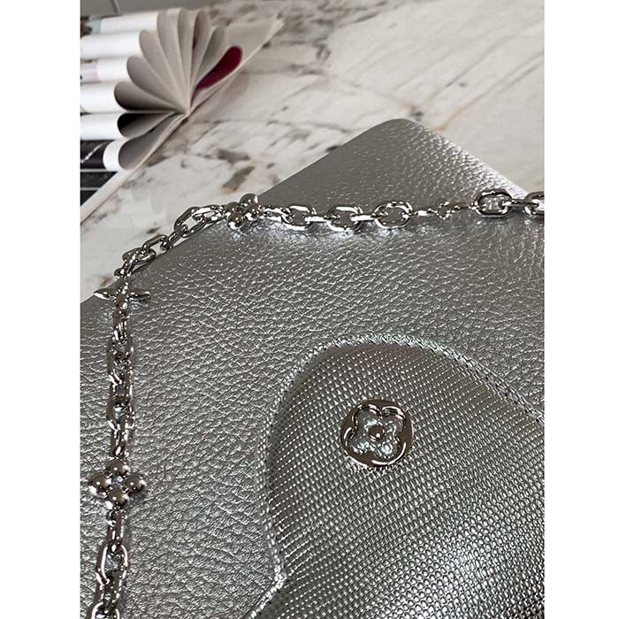 Louis Vuitton LV Women Capucines BB Handbag Etain Metallic Gray Taurillon Leather
