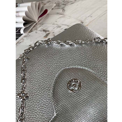 Louis Vuitton LV Women Capucines BB Handbag Etain Metallic Gray Taurillon Leather