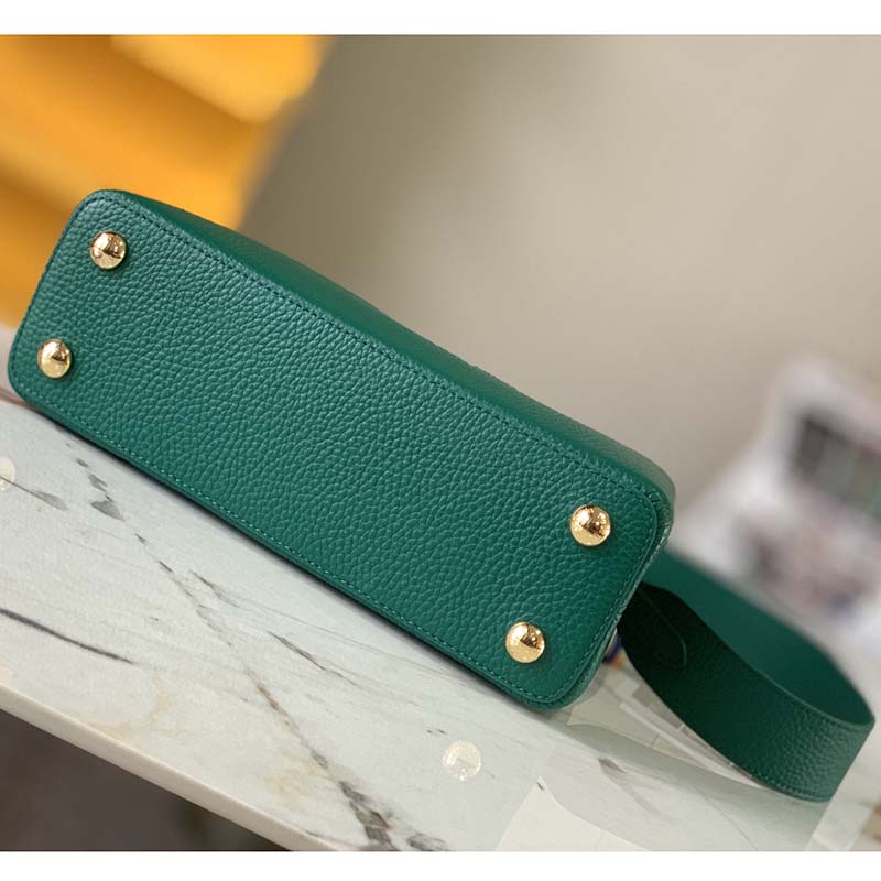 Louis Vuitton LV Women Capucines BB Handbag Green Taurillon Python Skin Leather